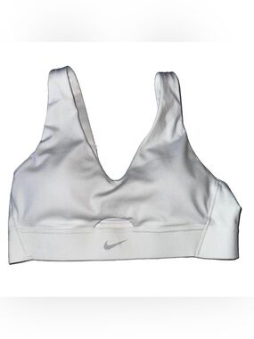Nike White Scoop-Neck Low-Impact Sports Bra